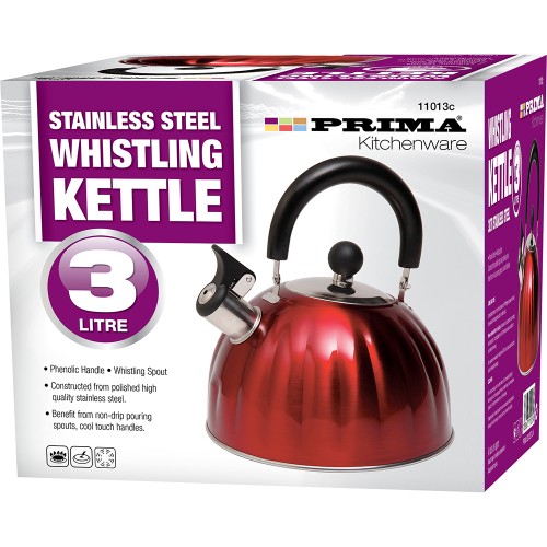 3L S/S Whistling Kettle in Red Colour