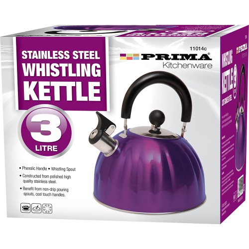 3L S/S Whistling KettleinColour Box (Purple)