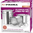 4pc S/S Stock Pot Set - 8, 12, 16 & 20qt