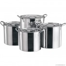 4pc S/S Stock Pot Set - 8, 12, 16 & 20qt