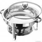 4.5L S/S Round Chafing Dish with Glass Lid