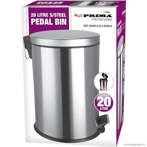 20L S/S Pedal Bin (DIA) 29.2cm x (H)45cm