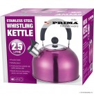 2.5L S/S Whistling Kettle in Pink Camping