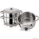 4pc 24cm 3 Tier S/S Steamer Set with Glass lid