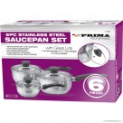 6pc S/S Saucepan Set Induction 14/16/18cm
