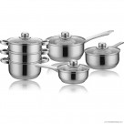 6pc S/S Cookware includes Steamer / Saucepans