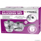6pc S/S Cookware Set 16/18/20cm - Induction