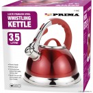 3.5L Whistling Kettle in Red and Chrome