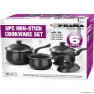 6pc Non- Stick Carbon Steel Saucepan set