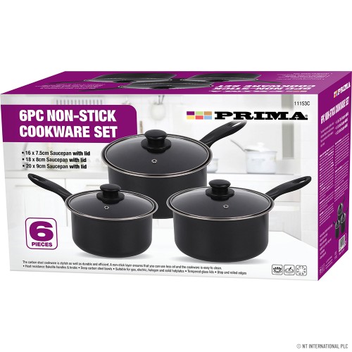 3pc Saucepan Set with Lid 16/18/20cm Bakelite