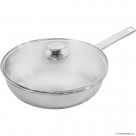 24cm S/S Frypan Induction Base With Glass Lid