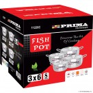 8pc FISH POT SET WITH LIDS (22-28cm) ( 3 x 6