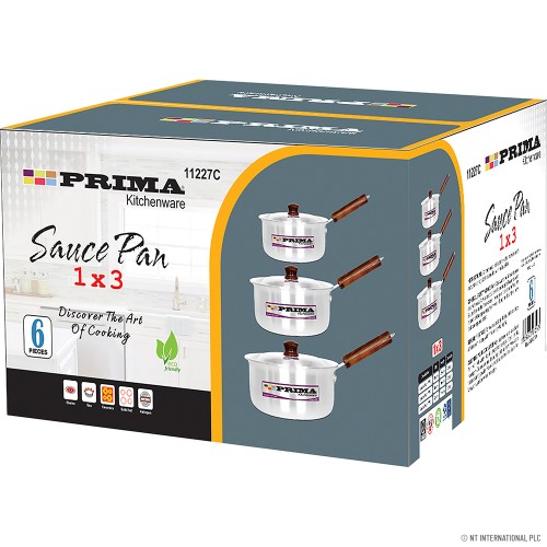 6pc SAUCE PAN WITH LIDS (18-22cm)
