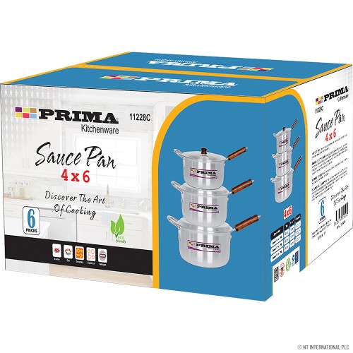 6pc SAUCE PAN WITH LIDS (24-28cm)