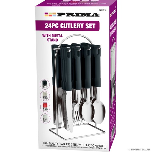 24pc Cutlery Set Black Colour