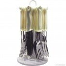 24pc S/S Cutlery Set with Round Drainer (3 Assorted Colours)