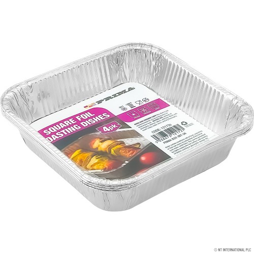 Square Foil Roasting Dishes 4PK