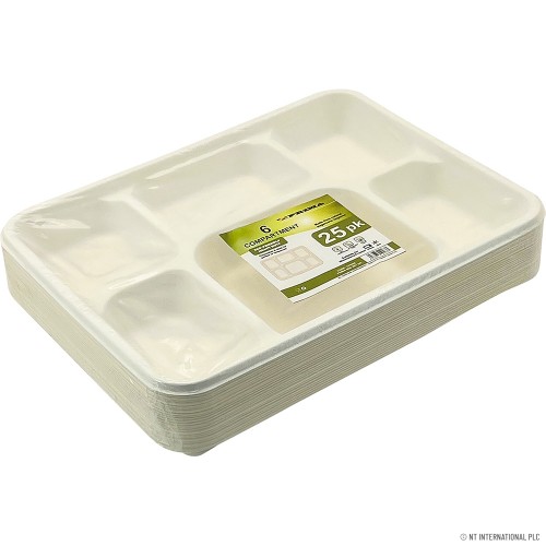 Bagasse Tableware (6cp Lunch Plate) Pk25