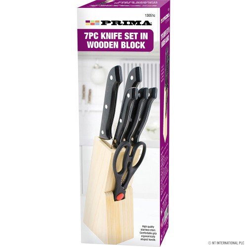 7pc Knife Set with Wooden Block