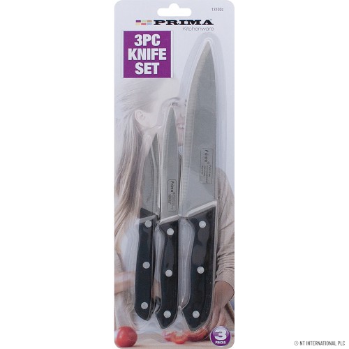 3pc Knife Set On Card