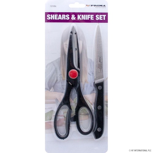 2pc Kitchen Scissors& Knife Set