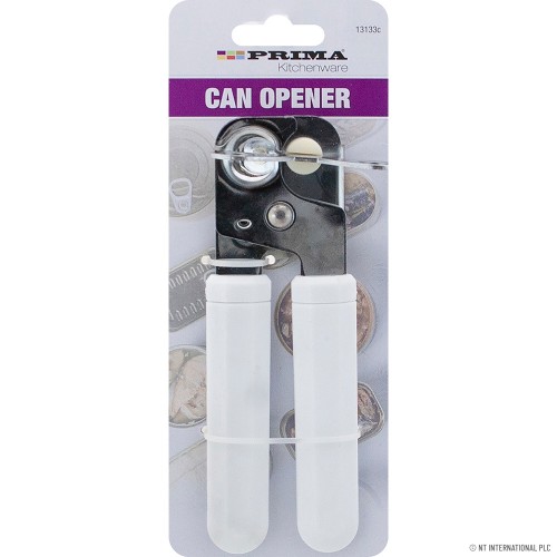 White Can Opener ( Plastic Handle )