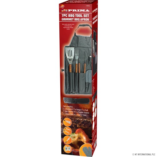 7pc BBQ Tool Set with Carry Case / Bag