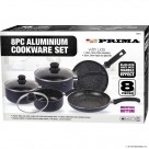 8pc Aluminium Cookware Set - Black Marble
