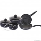 8pc Aluminium Cookware Set - Black Marble