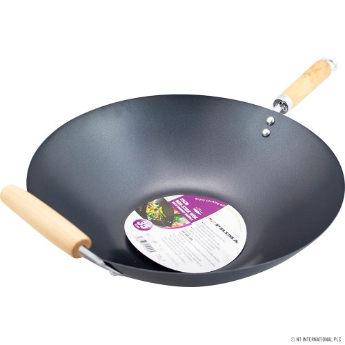 35cm Non Stick Wok with Double Wooden Handle