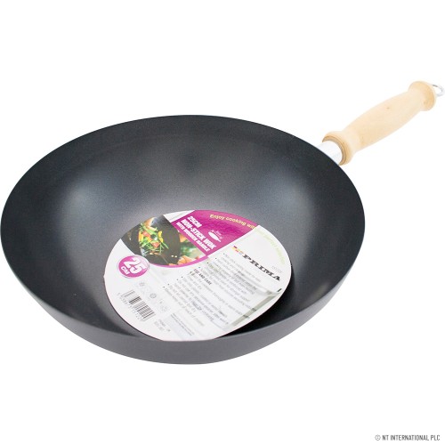 25cm N/S Wok - Wooden Handle
