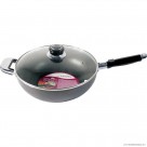 26cm N/S Wok - Glass Lid - Long Handle