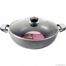 28cm N/S Wok - Glass Lid - Double Handle