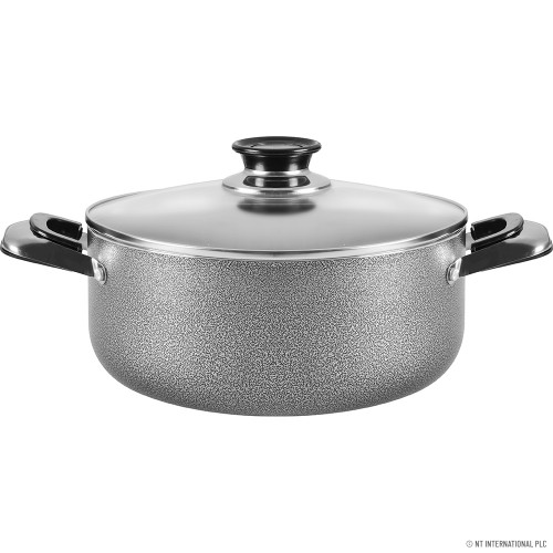 24cm N/S Casserole Set Glass Lid - Saucepan