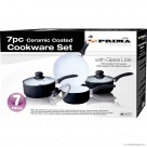 7pc Ceramic Coated Cookware Set - Black
