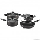 7pc N/S Cookware Set - Glass Lid - Stone Vein