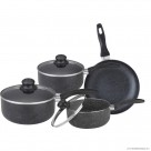 7pc N/S Cookware Set Marble Coating - Black