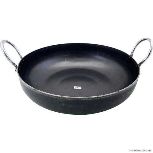 Flat Bottom Iron Kadahi 28cm