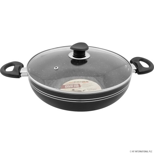 30cm Kadai ( Black ) - Induction Bottom