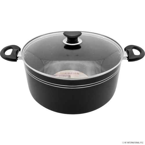 30cm Stockpot ( Black ) - Induction Bottom