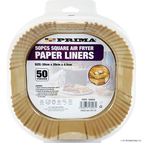50pcs Square Air Fryer Paper Liners (20 x 4.5