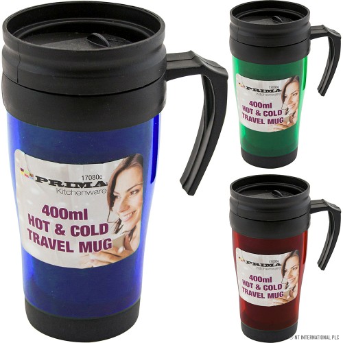 Hot / Cold Travel Mug 400ml (Asst Colours)
