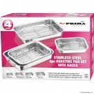 4pc S/S Roasting Pan Set with Racks - Heavy