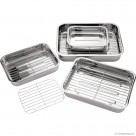 4pc S/S Roasting Pan Set with Racks - Heavy