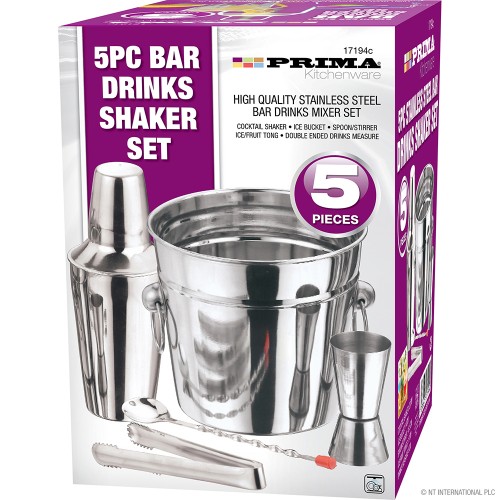 5pc S/S Bar Drink Shaker / Mixer Set