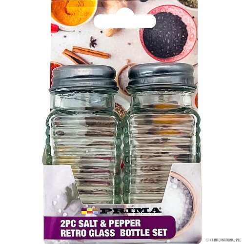 2pk Glass Salt & Pepper Set