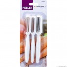 3pc S/S Peeler - Plastic Handle - White