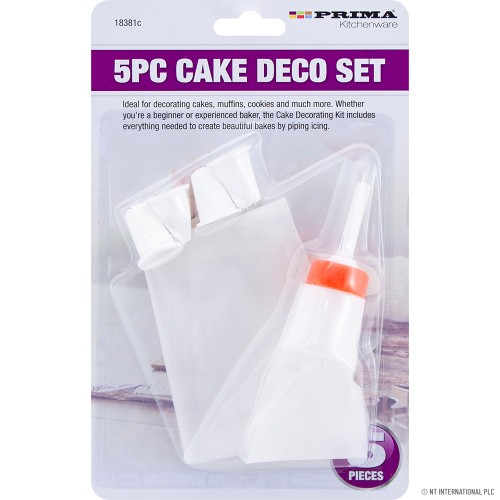 5pc Tip & Bag Cake Decorating Kit