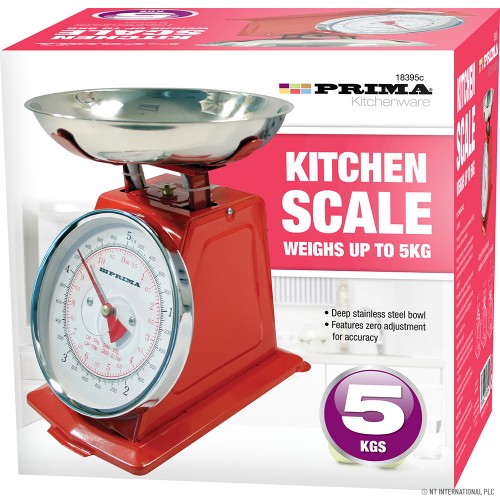 5kg Mechanical Kitchen Scale   - Red