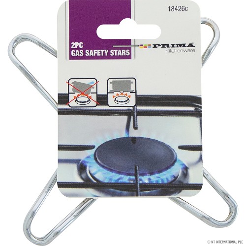 2pc Gas Safety Stars - Chrome